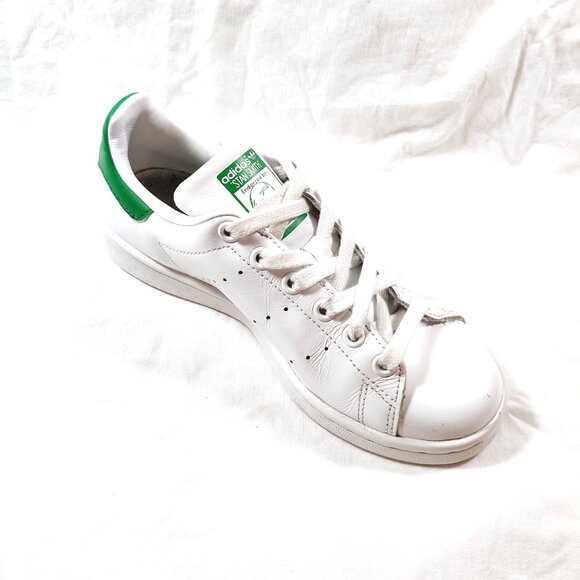 EUC Adidas Stan Smith White & Green Tennis Shoes Size 5 – 6 - Picture 2 of 8